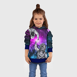 Толстовка-худи детская Космонавт и водолаз - сотворение, цвет: 3D-синий — фото 2