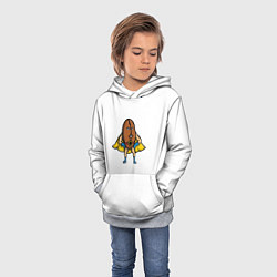 Толстовка-худи детская Кофейный Супергерой, цвет: 3D-меланж — фото 2