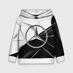 Толстовка-худи детская MERCEDES-BENZ МЕРСЕДЕС-БЕНЗ BLACK AND WHITE, цвет: 3D-белый