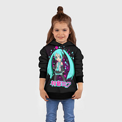 Толстовка-худи детская Мику Хацунэ, Hatsune Miku, цвет: 3D-черный — фото 2