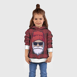 Толстовка-худи детская SANTA HIPSTER САНТА ХИПСТЕР, цвет: 3D-белый — фото 2