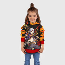 Толстовка-худи детская GENSHIN IMPACT ИТТО АРАТАКИ, цвет: 3D-красный — фото 2