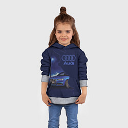 Толстовка-худи детская AUDI лого, цвет: 3D-меланж — фото 2