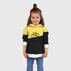 Толстовка-худи детская Бегущий за велосипедом, цвет: 3D-белый — фото 2