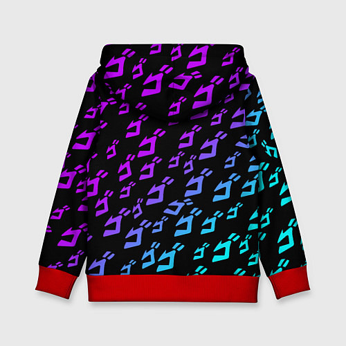 Детская толстовка JOJOS BIZARRE ADVENTURE NEON PATTERN НЕОН УЗОР / 3D-Красный – фото 2