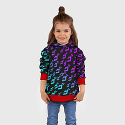 Толстовка-худи детская JOJOS BIZARRE ADVENTURE NEON PATTERN НЕОН УЗОР, цвет: 3D-красный — фото 2