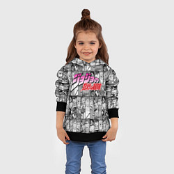 Толстовка-худи детская JOJOS BIZARRE ADVENTURE ЧЁРНО БЕЛОЕ, цвет: 3D-черный — фото 2