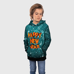 Толстовка-худи детская HAPPY NEW YEAR 2022 С НОВЫМ ГОДОМ, цвет: 3D-черный — фото 2