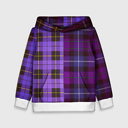 Толстовка-худи детская Purple Checkered, цвет: 3D-белый