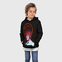 Толстовка-худи детская Макима кровавый ангел Человек бензопила, цвет: 3D-белый — фото 2
