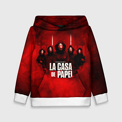 Толстовка-худи детская БУМАЖНЫЙ ДОМ - LA CASA DE PAPEL - BELLA CIAO, цвет: 3D-белый