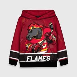 Толстовка-худи детская Калгари Флэймз, Calgary Flames, цвет: 3D-черный