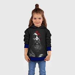 Толстовка-худи детская ЛИЦО КРАТОСА, БОГ ВОЙНЫ GOD OF WAR, цвет: 3D-синий — фото 2