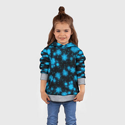 Толстовка-худи детская НОВОГОДНИЕ НЕОНОВЫЕ СНЕЖИНКИ 2022 НОВЫЙ ГОД, цвет: 3D-меланж — фото 2