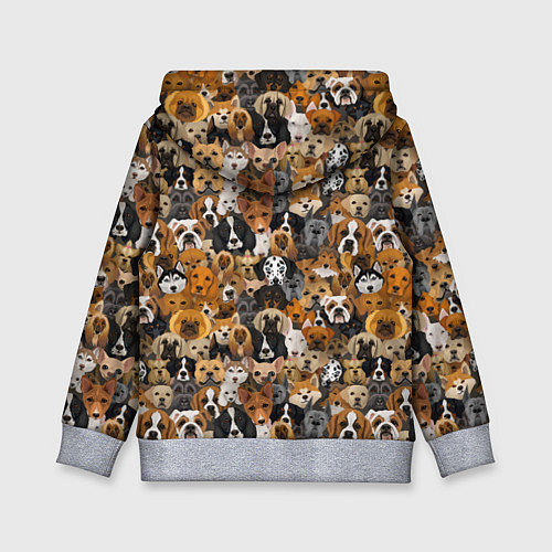 Детская толстовка Собаки Разные Породы / 3D-Меланж – фото 2
