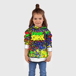 Толстовка-худи детская Friday Night Funkin Logo Acid Style, цвет: 3D-белый — фото 2