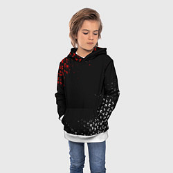 Толстовка-худи детская КРАСНО БЕЛЫЕ РУНЫ, цвет: 3D-белый — фото 2