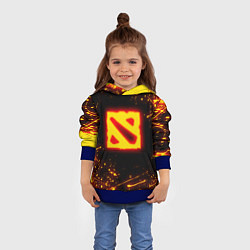 Толстовка-худи детская DOTA 2 FIRE LOGO ДОТА 2 ОГНЕННЫЙ ЛОГО, цвет: 3D-синий — фото 2