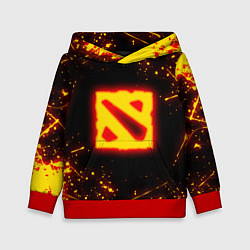 Толстовка-худи детская DOTA 2 FIRE LOGO ДОТА 2 ОГНЕННЫЙ ЛОГО, цвет: 3D-красный