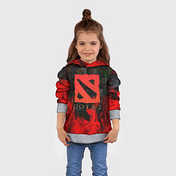 Толстовка-худи детская DOTA 2 ЛОГО В ОГНЕ, ПЕРСОНАЖИ, цвет: 3D-меланж — фото 2