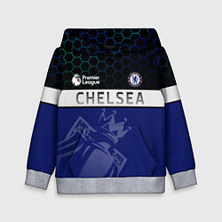 Толстовка-худи детская FC Chelsea London ФК Челси Лонон, цвет: 3D-меланж