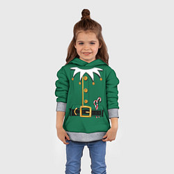 Толстовка-худи детская Christmas Elf Outfit, цвет: 3D-меланж — фото 2