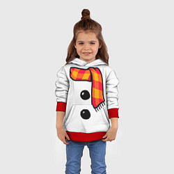 Толстовка-худи детская Snowman Outfit, цвет: 3D-красный — фото 2