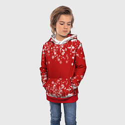 Толстовка-худи детская Вечный снегопад, цвет: 3D-красный — фото 2