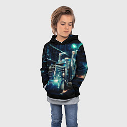 Толстовка-худи детская Американский Грузовик Дальнобой 2022, цвет: 3D-меланж — фото 2