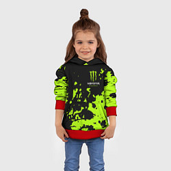 Толстовка-худи детская Monster Energy green, цвет: 3D-красный — фото 2
