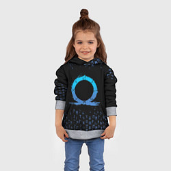 Толстовка-худи детская БОГ ВОЙНЫ СИМВОЛ КРАТОСА, РУНЫ GOD OF WAR, цвет: 3D-меланж — фото 2