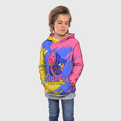 Толстовка-худи детская Huggy Wuggy and Kissy Missy Poppy Playtime, цвет: 3D-меланж — фото 2