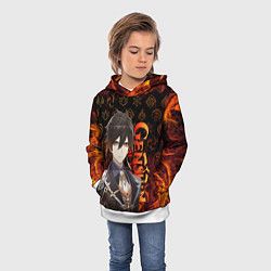 Толстовка-худи детская ЧЖУН ЛИ ГЕНШИН ИМПАКТ, GENSHIN IMPACT, цвет: 3D-белый — фото 2