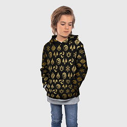 Толстовка-худи детская GOLDEN GENSHIN IMPACT PATTERN ЗОЛОТО ГЕНШИН ИМПАКТ, цвет: 3D-меланж — фото 2
