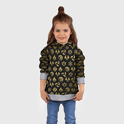 Толстовка-худи детская GOLDEN GENSHIN IMPACT PATTERN ЗОЛОТО ГЕНШИН ИМПАКТ, цвет: 3D-меланж — фото 2