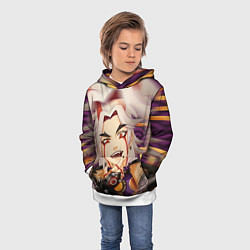 Толстовка-худи детская АРАТАКИ ИТТО ЛИЦО ГЕНШИН ИМПАКТ, цвет: 3D-белый — фото 2