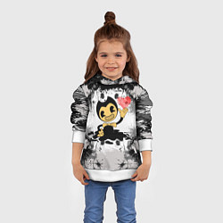 Толстовка-худи детская BENDY LOVE БЕНДИ С СЕРДЦЕМ, цвет: 3D-белый — фото 2