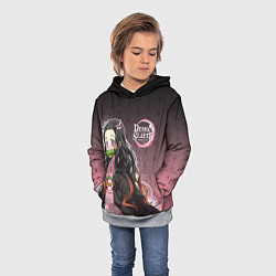 Толстовка-худи детская НЕЗУКО NEZUKO SLAYER, цвет: 3D-меланж — фото 2