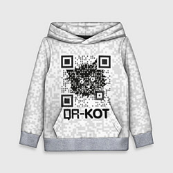 Детская толстовка QR код котик