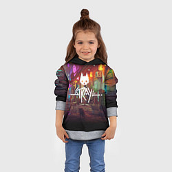 Толстовка-худи детская Stray: Poster, цвет: 3D-меланж — фото 2
