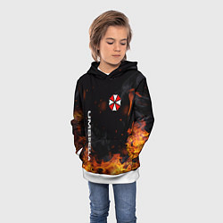 Толстовка-худи детская Umbrella Corporation Огонь, цвет: 3D-белый — фото 2
