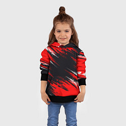 Толстовка-худи детская БЕЛО-КРАСНАЯ КРАСКА, цвет: 3D-черный — фото 2