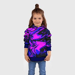 Толстовка-худи детская НЕОНОВЫЕ РАЗВОДЫ КРАСОК, цвет: 3D-синий — фото 2