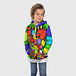 Толстовка-худи детская Romero Britto - love you, цвет: 3D-белый — фото 2