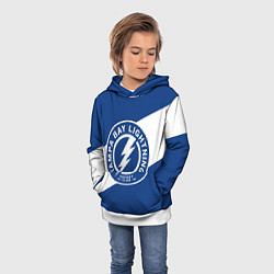 Толстовка-худи детская Тампа-Бэй Лайтнинг , Tampa Bay Lightning, цвет: 3D-белый — фото 2