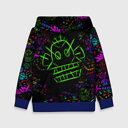 Толстовка-худи детская League Of Legends неон - Arcane, цвет: 3D-синий