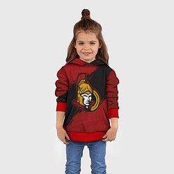 Толстовка-худи детская Оттава Сенаторз , Ottawa Senators, цвет: 3D-красный — фото 2