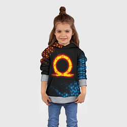 Толстовка-худи детская GOD OF WAR CRATOS FIRE SYMBOL RUNE, цвет: 3D-меланж — фото 2