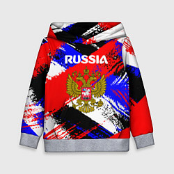 Толстовка-худи детская Russia Геометрия патриотизм, цвет: 3D-меланж