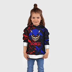 Толстовка-худи детская SONIC EXE DARK SONIC, цвет: 3D-белый — фото 2